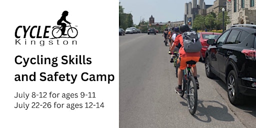 Primaire afbeelding van Cycling Skills and Safety Camp: Week 1, July 8-12 (for ages 9-11)