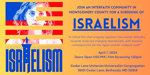 Primaire afbeelding van Interfaith Israelism Screening and Panel Discussion