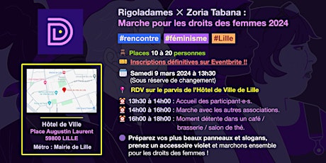 Imagen principal de Rigoladames ✕ Zoria Tabana : Marche pour les droits des femmes 2024