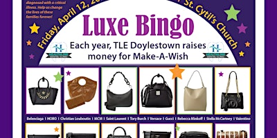 Primaire afbeelding van TLE Doylestown's LUXE Bag Bingo for Make-A-Wish &  Healthlink Dental Clinic