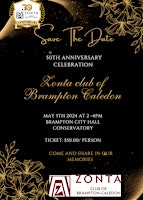 Image principale de Zonta Brampton Caledon 50th Anniversary Celebration