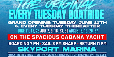 EVERY TUESDAY BOATRIDE IS BACK!