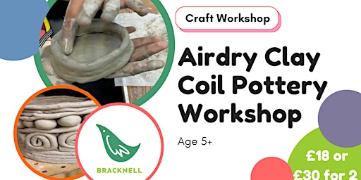 Airdry clay coil pot workshop - with Kathryn in Bracknell - all ages primary image