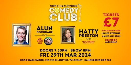 Hop & Hazlewood Comedy Club | 29th March 2024 primary image