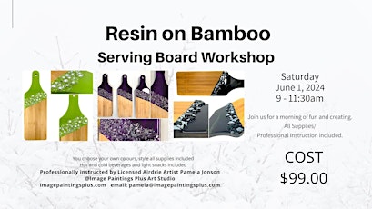 Resin on Bamboo Serving Board Workshop - Adult Beginner