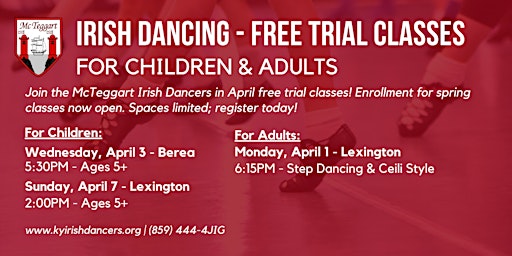 Irish Dance: Free Trial Classes for Children & Adults in Lexington  primärbild