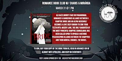 Primaire afbeelding van Romance Book Club w/ Charis + Miranda: "Bride"