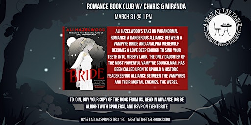 Immagine principale di Romance Book Club w/ Charis + Miranda: "Bride" 