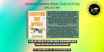 Imagem principal do evento General Interest Book Club w/ Emily: "Everyone But Myself"