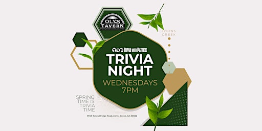 Hauptbild für Alpharetta/Johns Creek Trivia Night @ Oly's Tavern