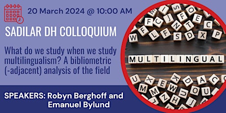 DH Colloquiuim- Robyn Berghoff and Emanuel Bylund primary image