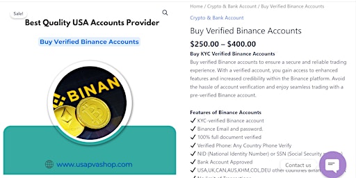 Primaire afbeelding van Top Sites to Buy Verified Binance Accounts In This Year