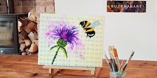 Primaire afbeelding van ‘Fuzzy Bee & Thistle' Painting workshop  @ The Twisted Knot, Doncaster