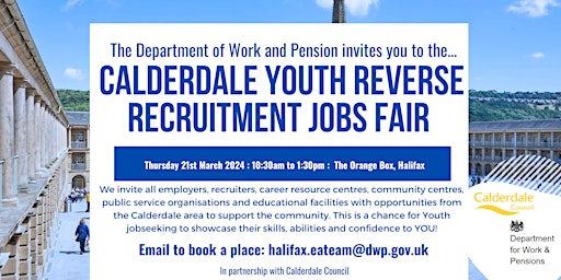 Immagine principale di Calderdale Youth Reverse Recruitment Jobs Fair 
