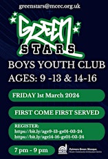 Imagem principal do evento Greenstars Youth Club Boys Session - Age 14-16