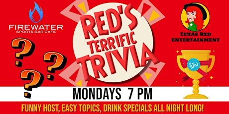 Firewater Sports Bar Cafe Cedar Park presents Monday Night Trivia @7PM