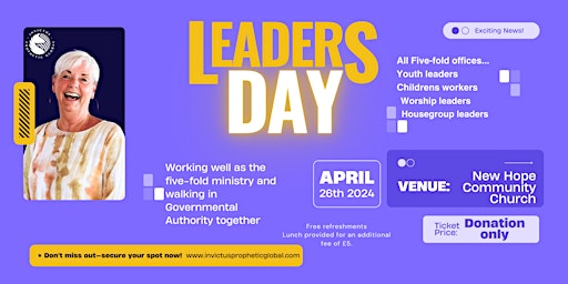 Image principale de Leaders Day - Walking in Governmental Authority together - Cardiff