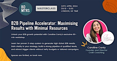 B2B Pipeline Accelerator: Maximising Results with Minimal Resources primary image