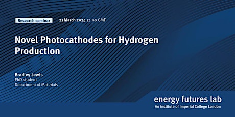 Imagem principal do evento Novel Photocathodes for Hydrogen Production