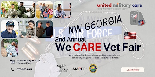 Image principale de 2nd Annual NW Georgia We CARE Vet Fair