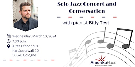 Imagem principal do evento Solo Jazz Concert with Billy Test