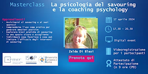 Primaire afbeelding van La psicologia del savouring e la coaching psychology