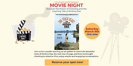 Movie Night-One Track Heart, Story of Krishna Das followed by Live Kirtan primary image