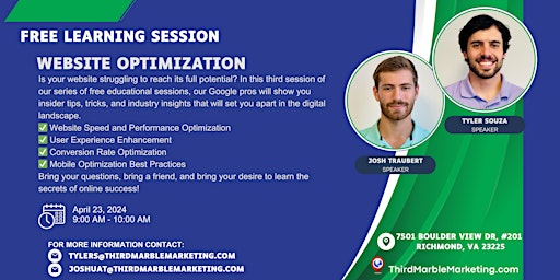 Free Learning Session: Website Optimization primary image