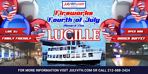 Primaire afbeelding van Family-Friendly NYC July 4th Fireworks Cruise on Lucille