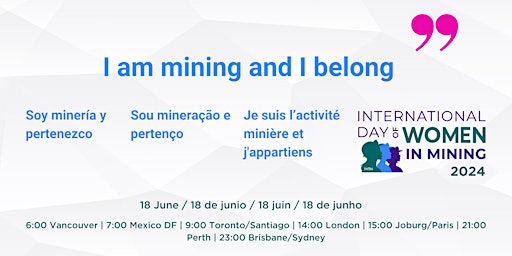 Image principale de International Day of Women in Mining, IDWIM 2024