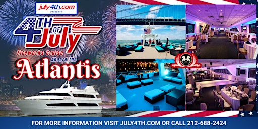Immagine principale di Luxury NYC July 4th Fireworks Cruise on Atlantis Yacht 