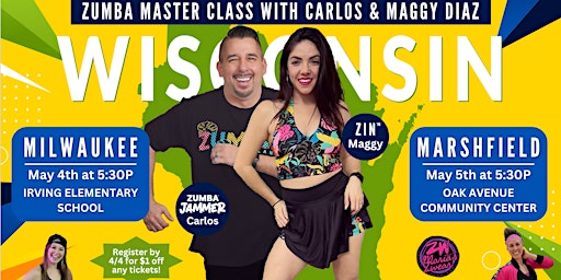 Zumba® Master Class with Carlos and Maggy Diaz - Marshfield primary image