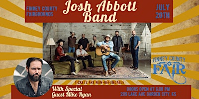 Imagem principal do evento Finney County Fair Kickoff Concert Presents Josh Abbott Band and Mike Ryan