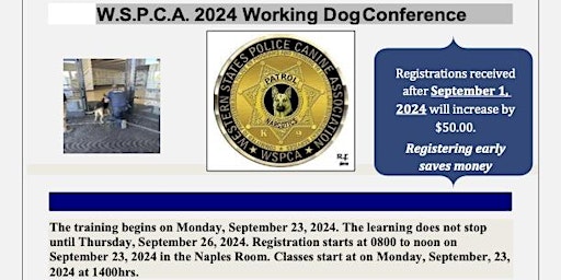 Imagem principal de 2024 WSPCA Working Dog Conference