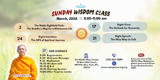 Imagem principal do evento Sunday Wisdom Class at the Middle Way Temple