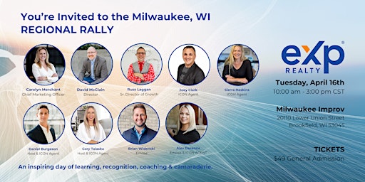 Imagen principal de eXp Midwest Regional Rally- Hosted in Milwaukee