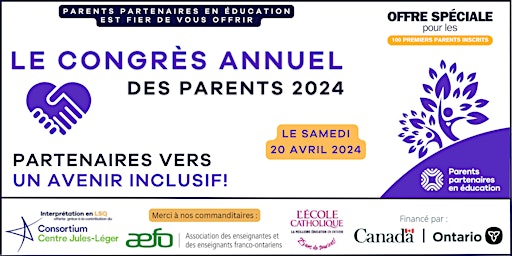 Image principale de Le congrès annuel des parents 2024 - Partenaires vers un avenir inclusif