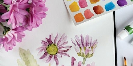 Watercolor Floral Still Life Painting