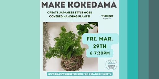 Imagen principal de Make Kokedama! - Learn the Japanese Art of moss covered hanging plants.