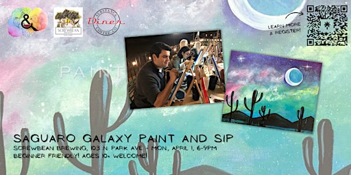 Primaire afbeelding van Saguaro Galaxy Paint and Sip at Screwbean Brewing