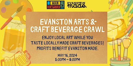 Imagem principal de Evanston Arts & Craft Beverage Crawl 2024