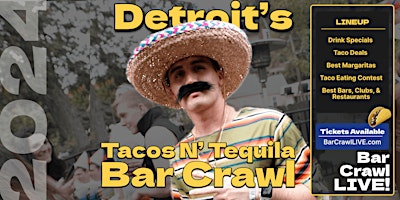 Imagem principal do evento Official Tacos N Tequila Bar Crawl Detroit Cinco De Mayo Bar Crawl LIVE