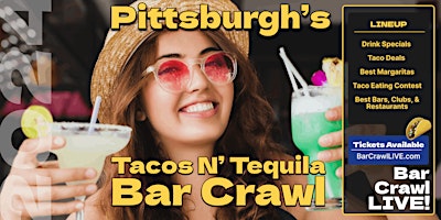 Imagem principal do evento Official Tacos N Tequila Bar Crawl Pittsburgh Cinco De Mayo Bar Crawl LIVE