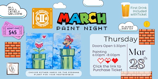 March Paint & Sip @ Two Weeks Notice Brewing Co. primary image
