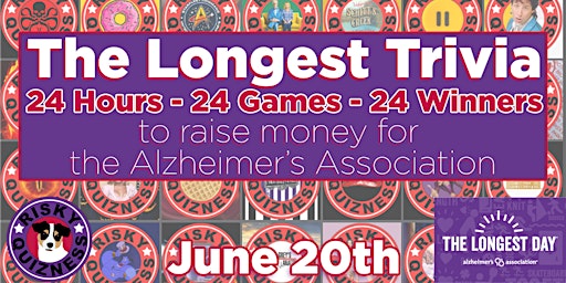 Imagem principal do evento The Longest Trivia Alzheimer's Association Fundraiser Games!