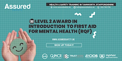 Imagem principal do evento Level 2 Award in Introduction to First Aid for Mental Health - 2 day course