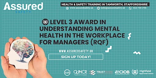 Primaire afbeelding van Level 3 Award in Understanding Mental Health in the Workplace for Managers