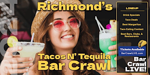 Imagen principal de Official Tacos N Tequila Bar Crawl Richmond Cinco De Mayo Bar Crawl LIVE