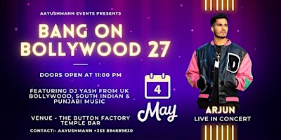 Primaire afbeelding van Bang On Bollywood-27 |Arjun Artist Live in Concert|