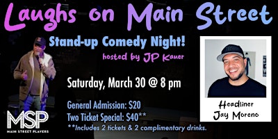 Imagen principal de Laughs On Main Street - Stand-up Comedy Night